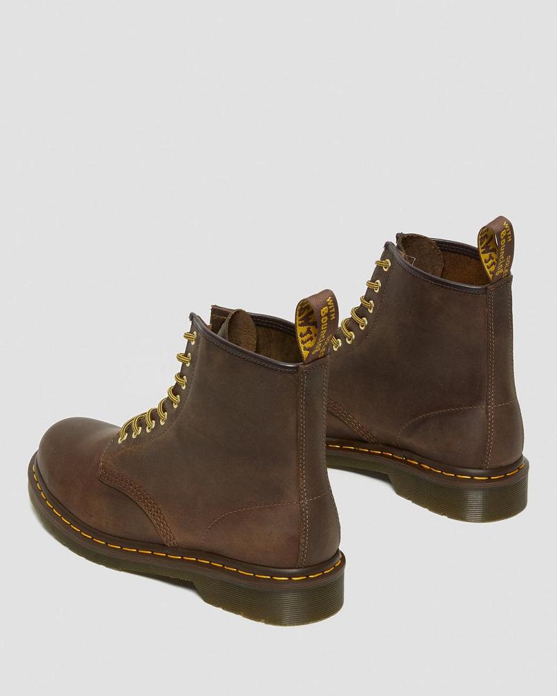 Dr Martens 1460 Crazy Horse Læder Snørestøvler Dame Brune | DK 155FDN